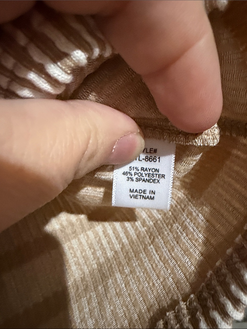 NWOT Women's Crewneck Striped Sweater - Tan & Cream - Picture 3 of 4